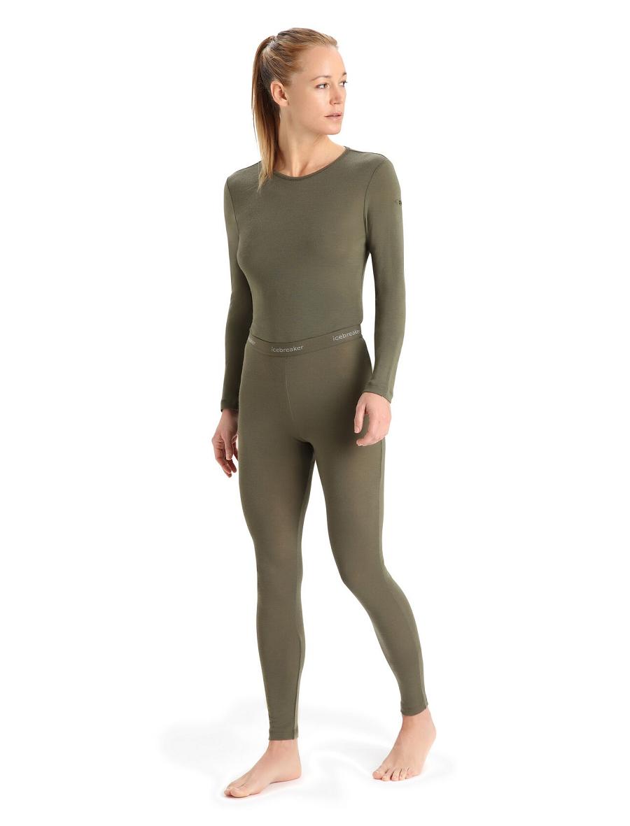 Base Layers Icebreaker Merino 175 Everyday Thermal Leggings Damskie Oliwkowe | PL 1048ILHS